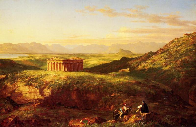 Thomas Cole Temple of Segesta with the Artist  Sketching